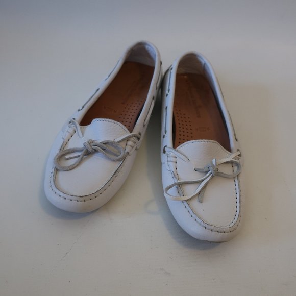Womens L'Artigiano Sorrentino White Leather Flat Driving Shoes 38D US/8D * - Picture 1 of 10